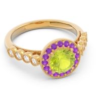 Halo Milgrain Pave Yojana Ring