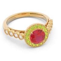 Halo Milgrain Pave Yojana Ring