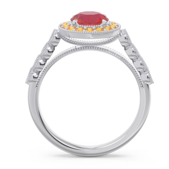 Halo Milgrain Pave Yojana Ring