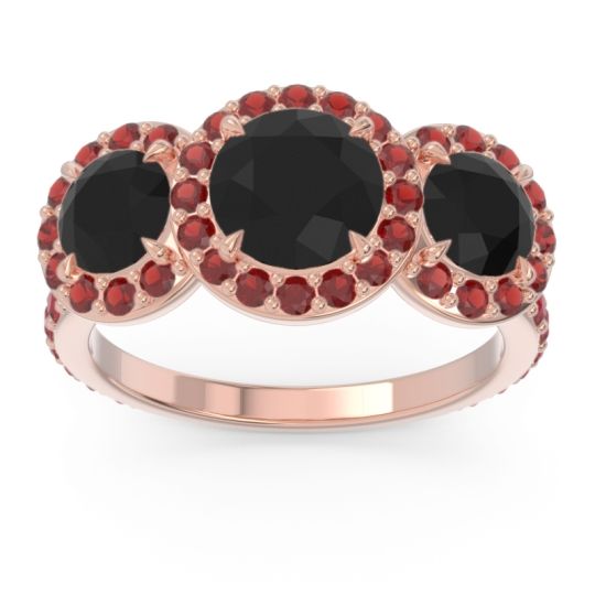 Three Stone Halo Abhra Ring