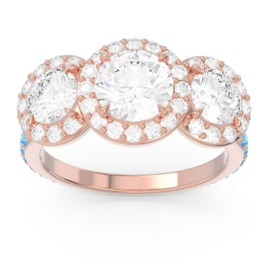 Three Stone Halo Abhra Ring