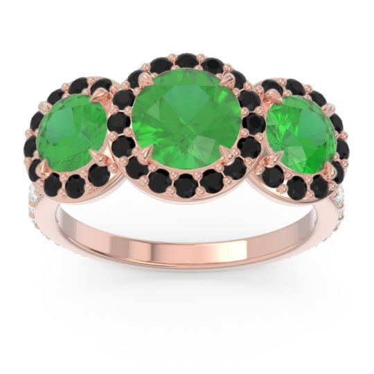 Three Stone Halo Abhra Ring