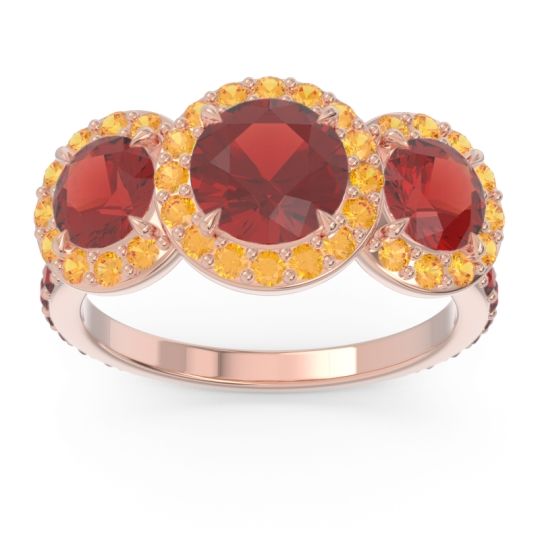 Three Stone Halo Abhra Ring