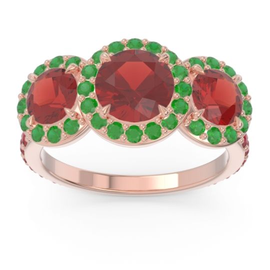 Three Stone Halo Abhra Ring