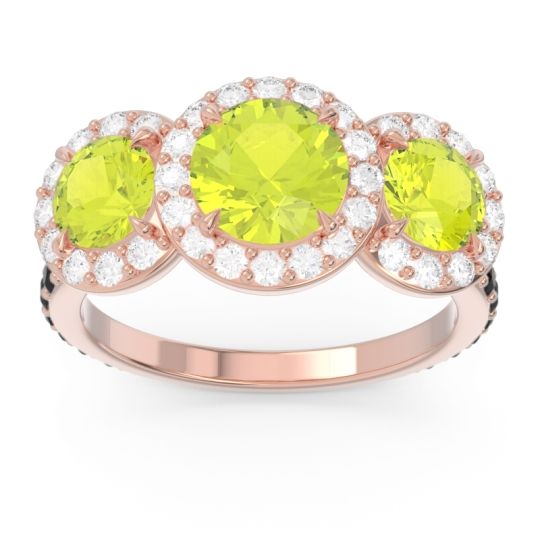 Three Stone Halo Abhra Ring