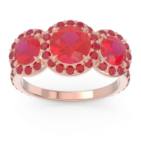 Three Stone Halo Abhra Ring