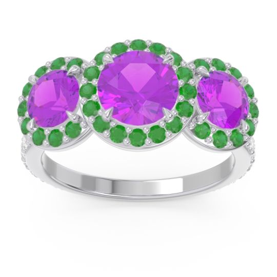 Three Stone Halo Abhra Ring