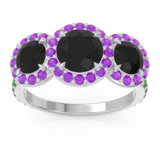 Three Stone Halo Abhra Ring