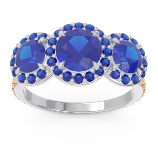 Three Stone Halo Abhra Ring