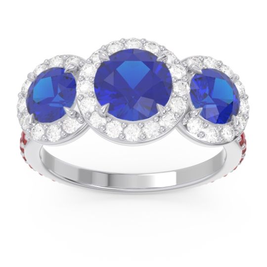 Three Stone Halo Abhra Ring