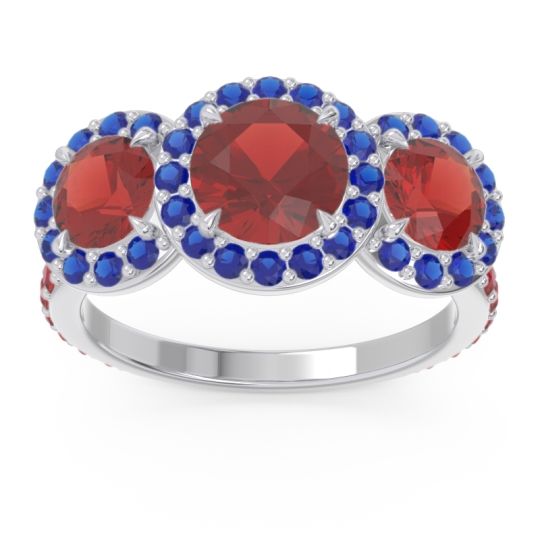 Three Stone Halo Abhra Ring