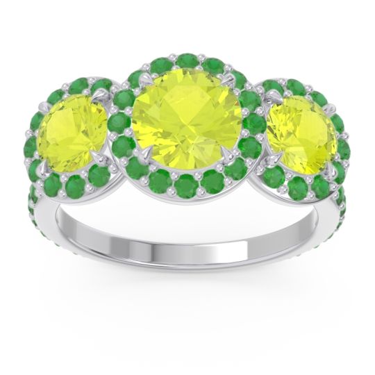 Three Stone Halo Abhra Ring