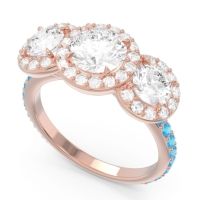 Three Stone Halo Abhra Ring