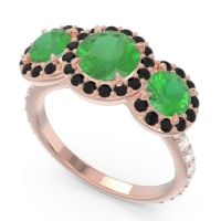 Three Stone Halo Abhra Ring