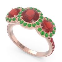 Three Stone Halo Abhra Ring