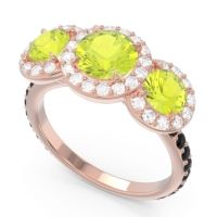 Three Stone Halo Abhra Ring