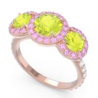Three Stone Halo Abhra Ring