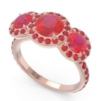 Three Stone Halo Abhra Ring