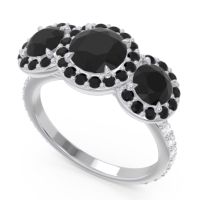 Three Stone Halo Abhra Ring