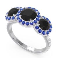 Three Stone Halo Abhra Ring