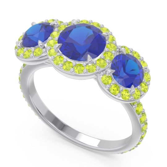 Three Stone Halo Abhra Ring