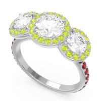 Three Stone Halo Abhra Ring