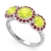 Three Stone Halo Abhra Ring