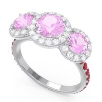 Three Stone Halo Abhra Ring