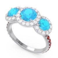 Three Stone Halo Abhra Ring