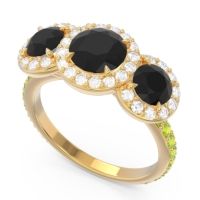 Three Stone Halo Abhra Ring