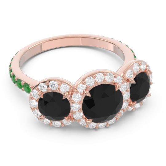 Three Stone Halo Abhra Ring