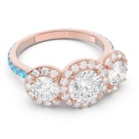 Three Stone Halo Abhra Ring