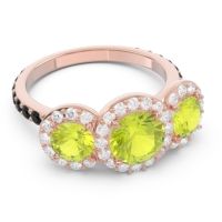 Three Stone Halo Abhra Ring