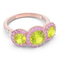 Three Stone Halo Abhra Ring