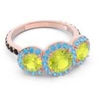 Three Stone Halo Abhra Ring