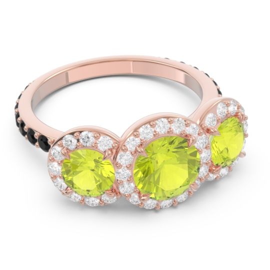 Three Stone Halo Abhra Ring