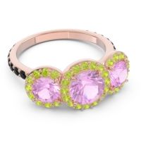 Three Stone Halo Abhra Ring