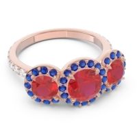 Three Stone Halo Abhra Ring