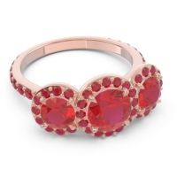 Three Stone Halo Abhra Ring