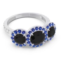 Three Stone Halo Abhra Ring