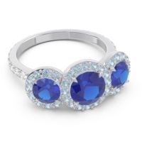 Three Stone Halo Abhra Ring