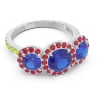 Three Stone Halo Abhra Ring