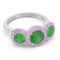 Three Stone Halo Abhra Ring