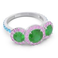 Three Stone Halo Abhra Ring