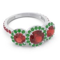 Three Stone Halo Abhra Ring
