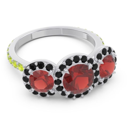 Three Stone Halo Abhra Ring