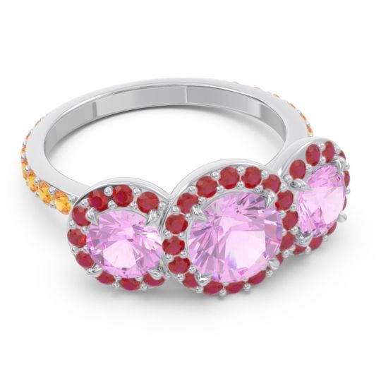 Three Stone Halo Abhra Ring