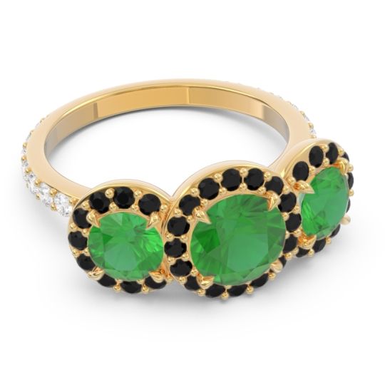 Three Stone Halo Abhra Ring