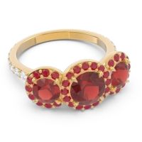 Three Stone Halo Abhra Ring