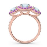 Three Stone Halo Abhra Ring